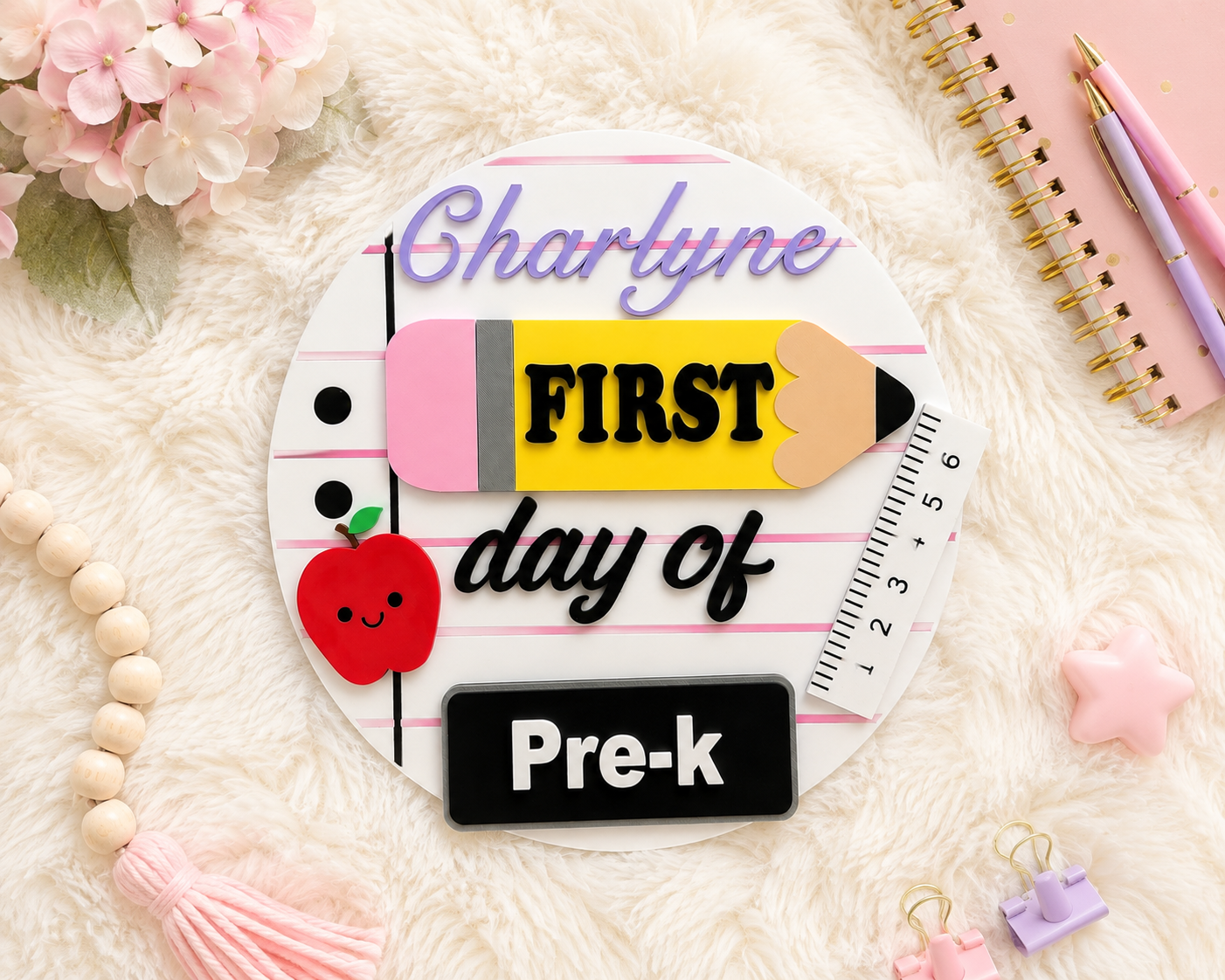 Custom First Day of School Sign for Kids – Personalized Back to School Photo Prop