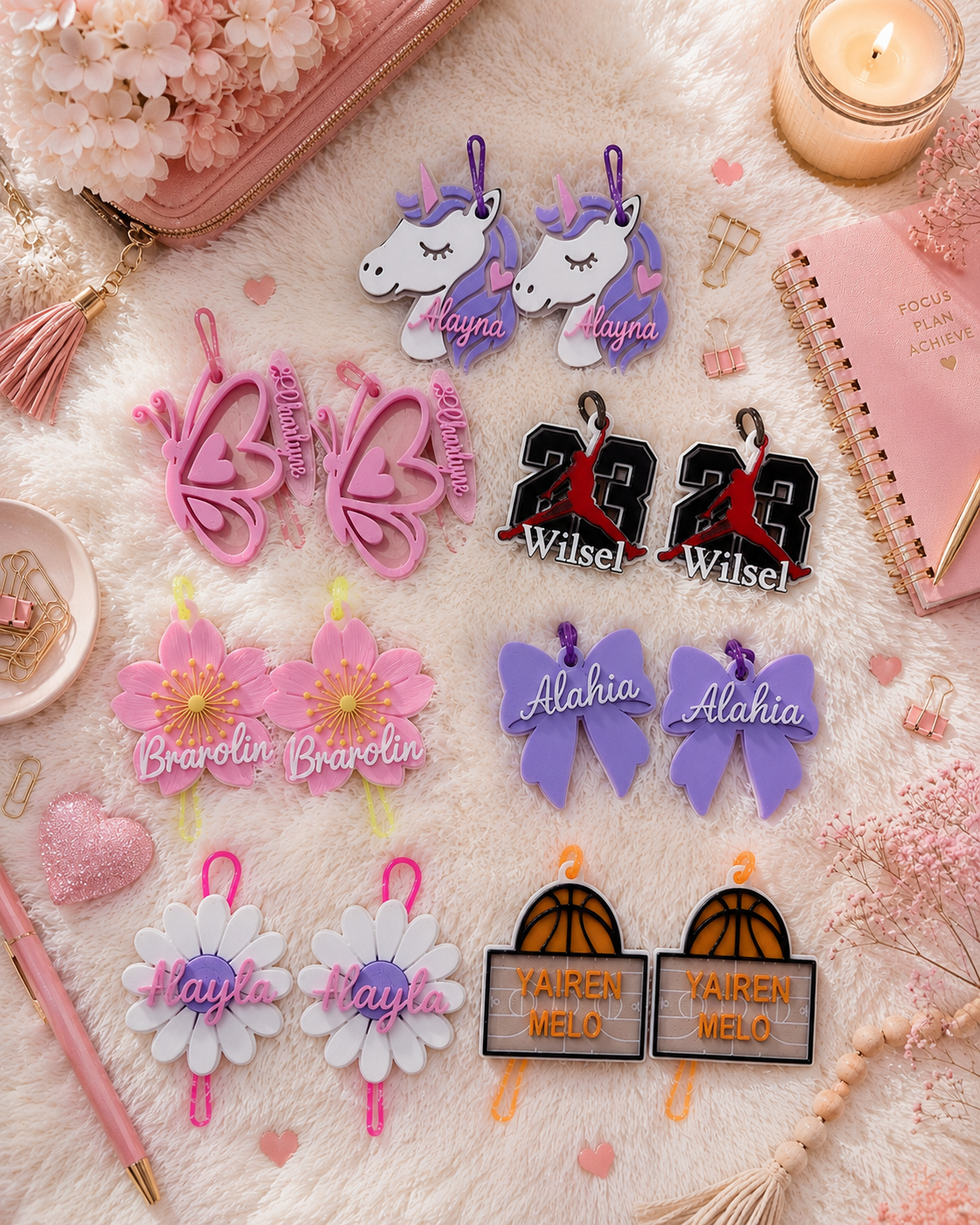 Personalized Backpack & Lunch Bag Name Tags – Custom 3D Tags Set of 2