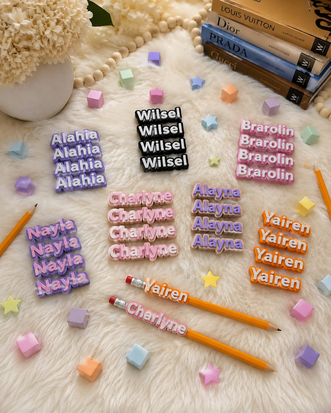 Personalized Name Pencil Toppers – Custom 3D Back to School Pencil Accessories