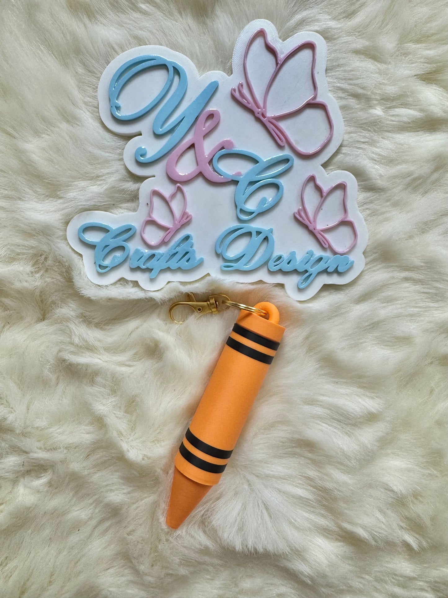 Crayon Lip Balm Holder Keychain | 3D Printed Lip Gloss & Chapstick Holder