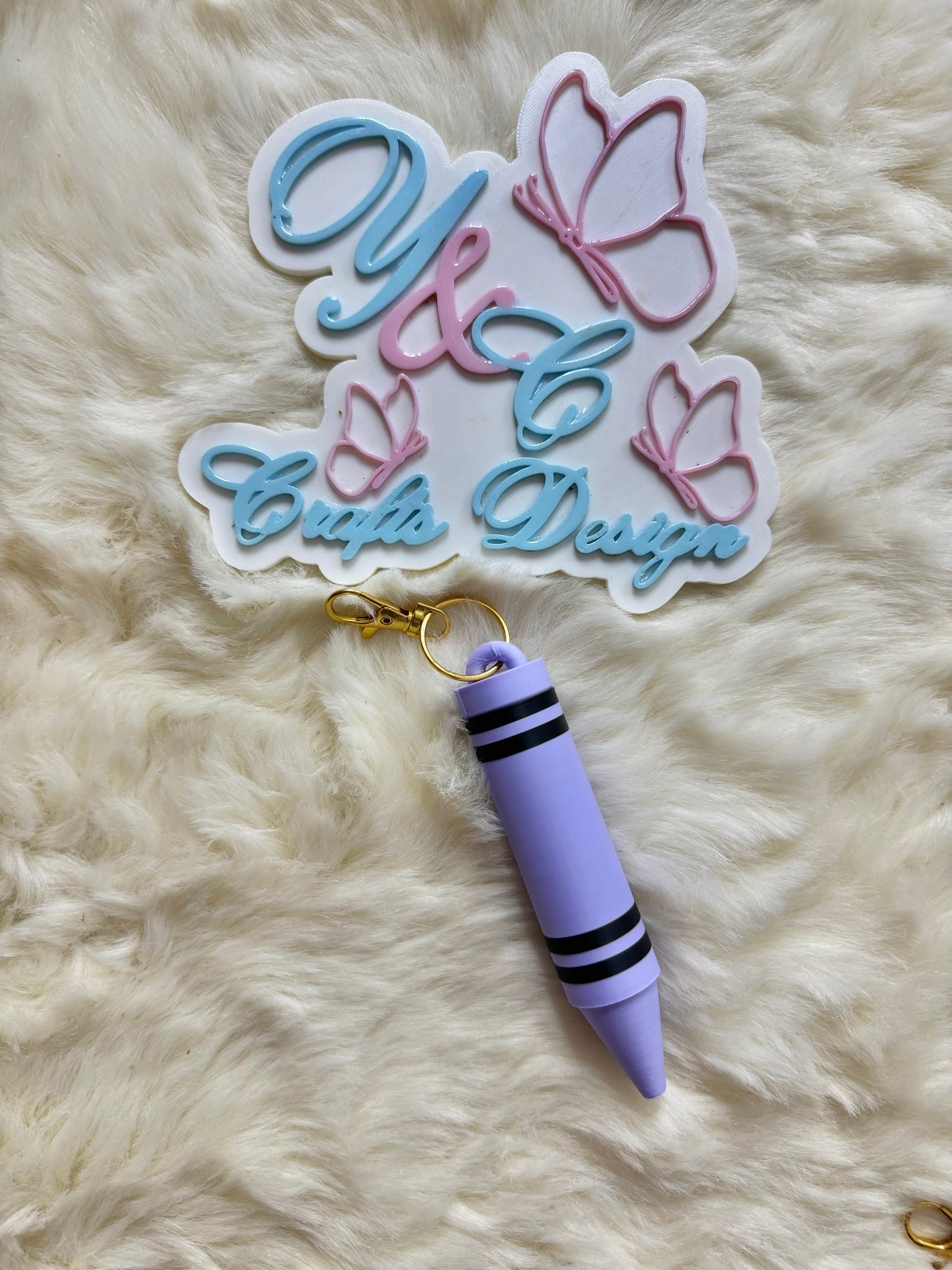 Crayon Lip Balm Holder Keychain | 3D Printed Lip Gloss & Chapstick Holder