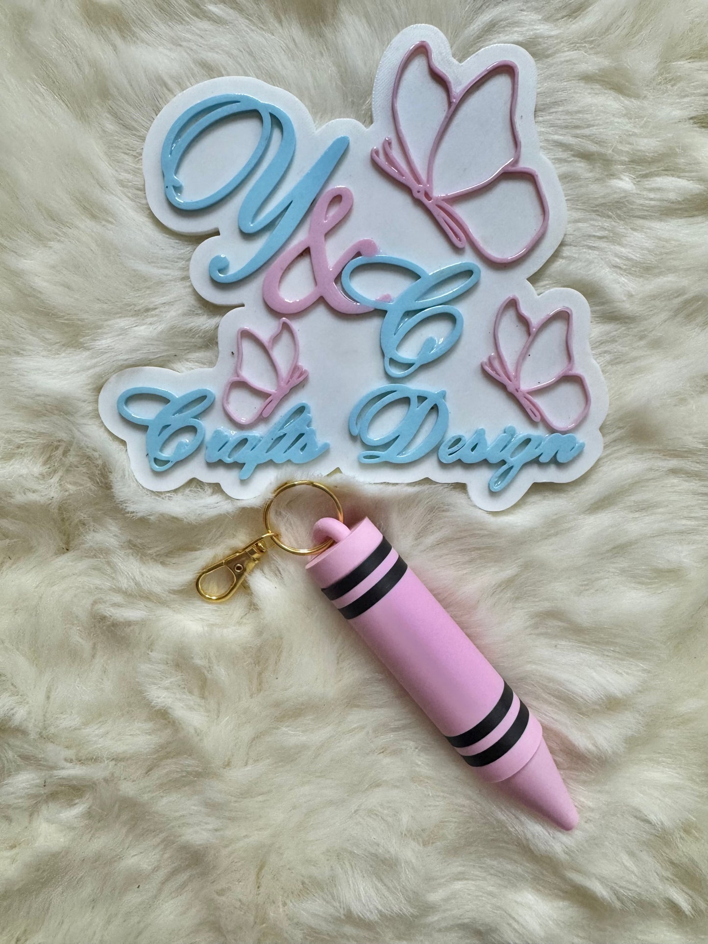 Crayon Lip Balm Holder Keychain | 3D Printed Lip Gloss & Chapstick Holder
