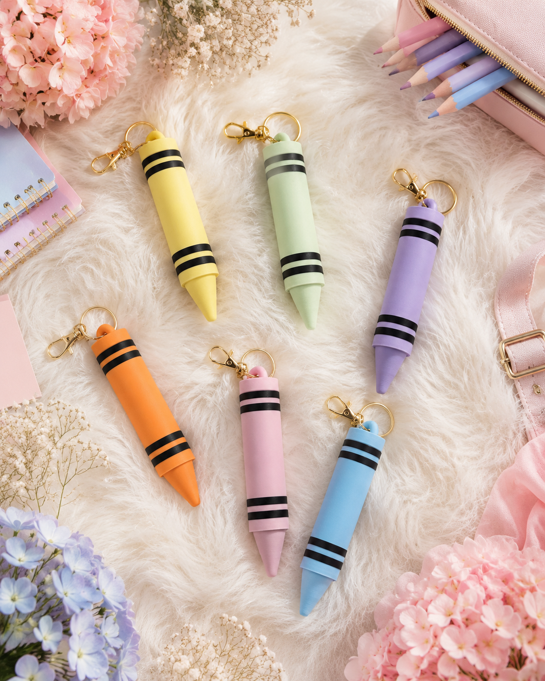 Crayon Lip Balm Holder Keychain | 3D Printed Lip Gloss & Chapstick Holder
