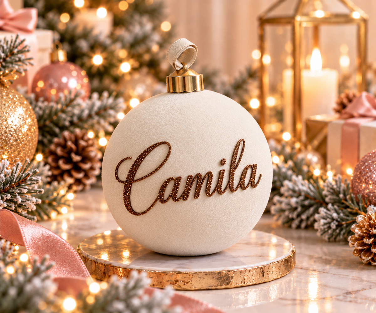 Personalized Velvet Christmas Ornaments | Custom Name
