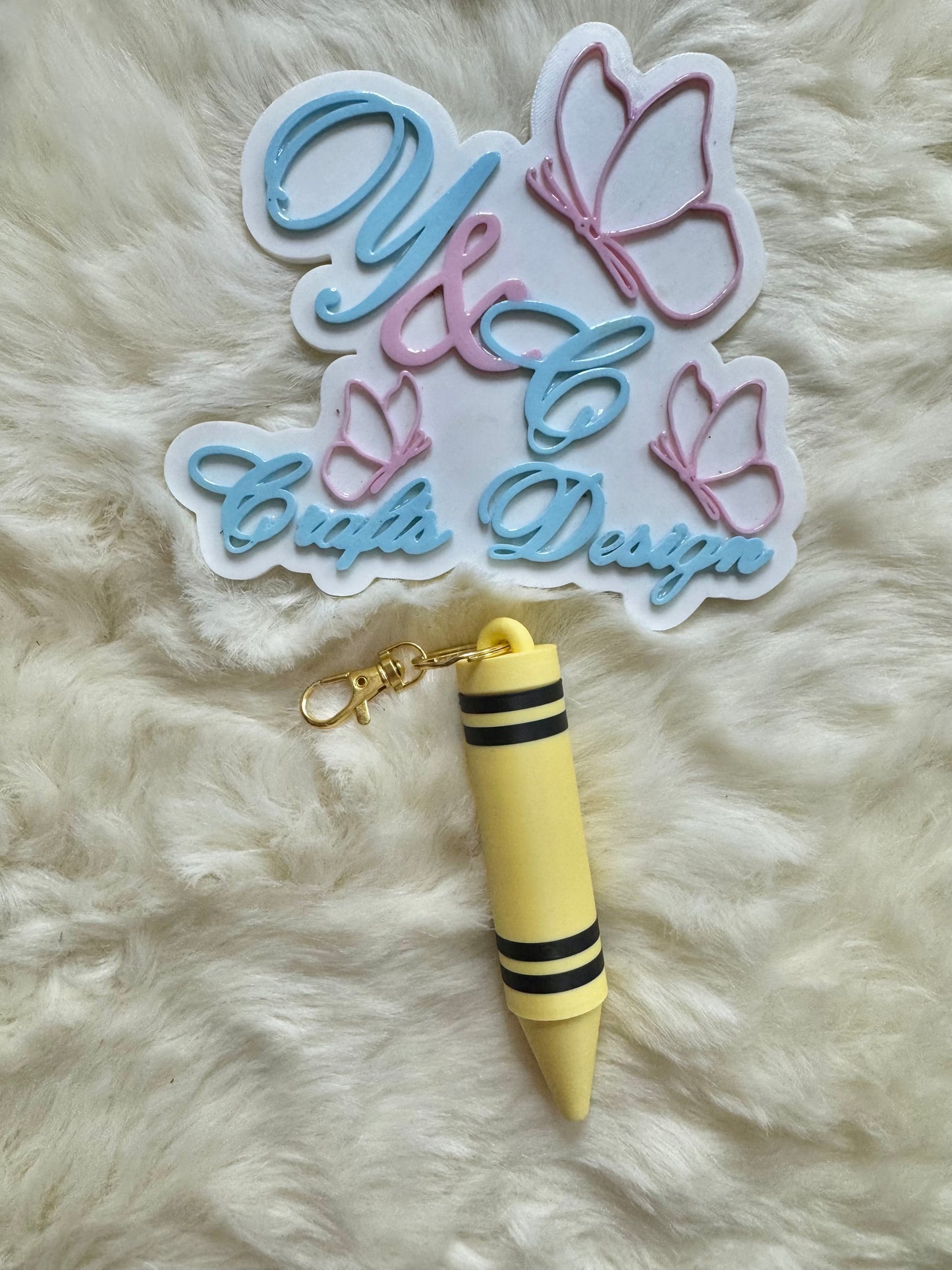 Crayon Lip Balm Holder Keychain | 3D Printed Lip Gloss & Chapstick Holder