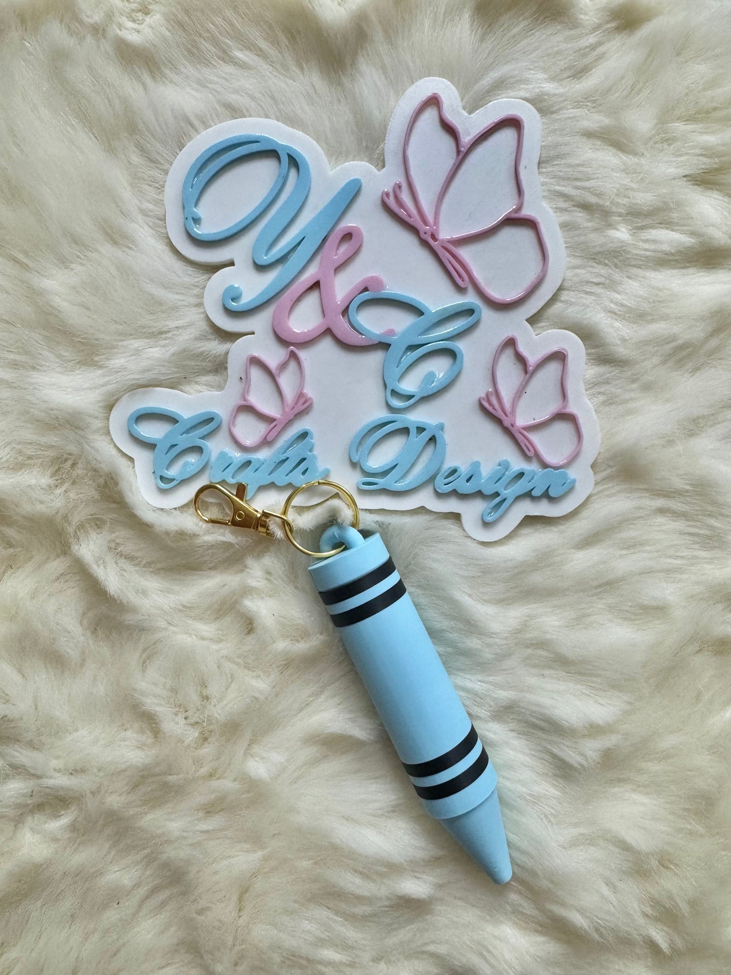 Crayon Lip Balm Holder Keychain | 3D Printed Lip Gloss & Chapstick Holder