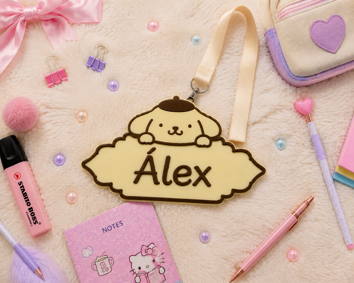 Personalized 3D Name Badge Lanyard for Kids – Kawaii Back to School Accessory