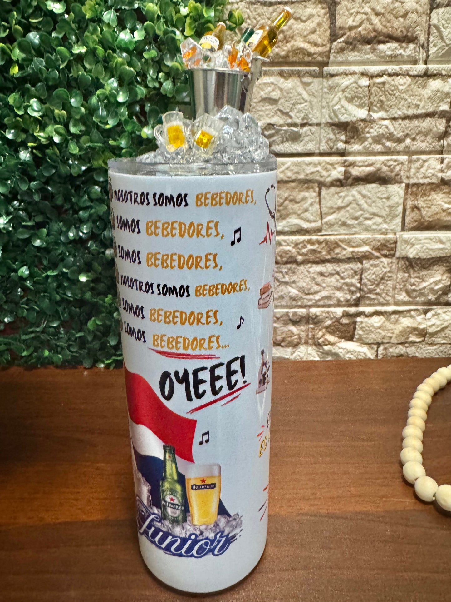 20 oz “Somos Bebedores” Premium Tumbler with Decorated Lid 🇩🇴🍻