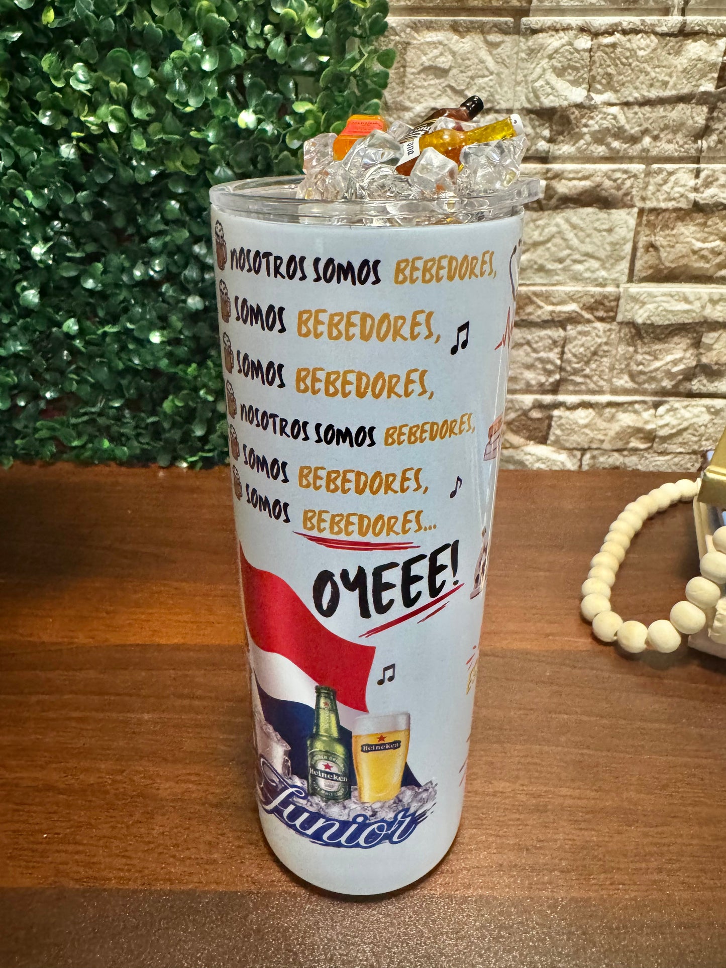 20 oz “Somos Bebedores” Premium Tumbler with Decorated Lid 🇩🇴🍻