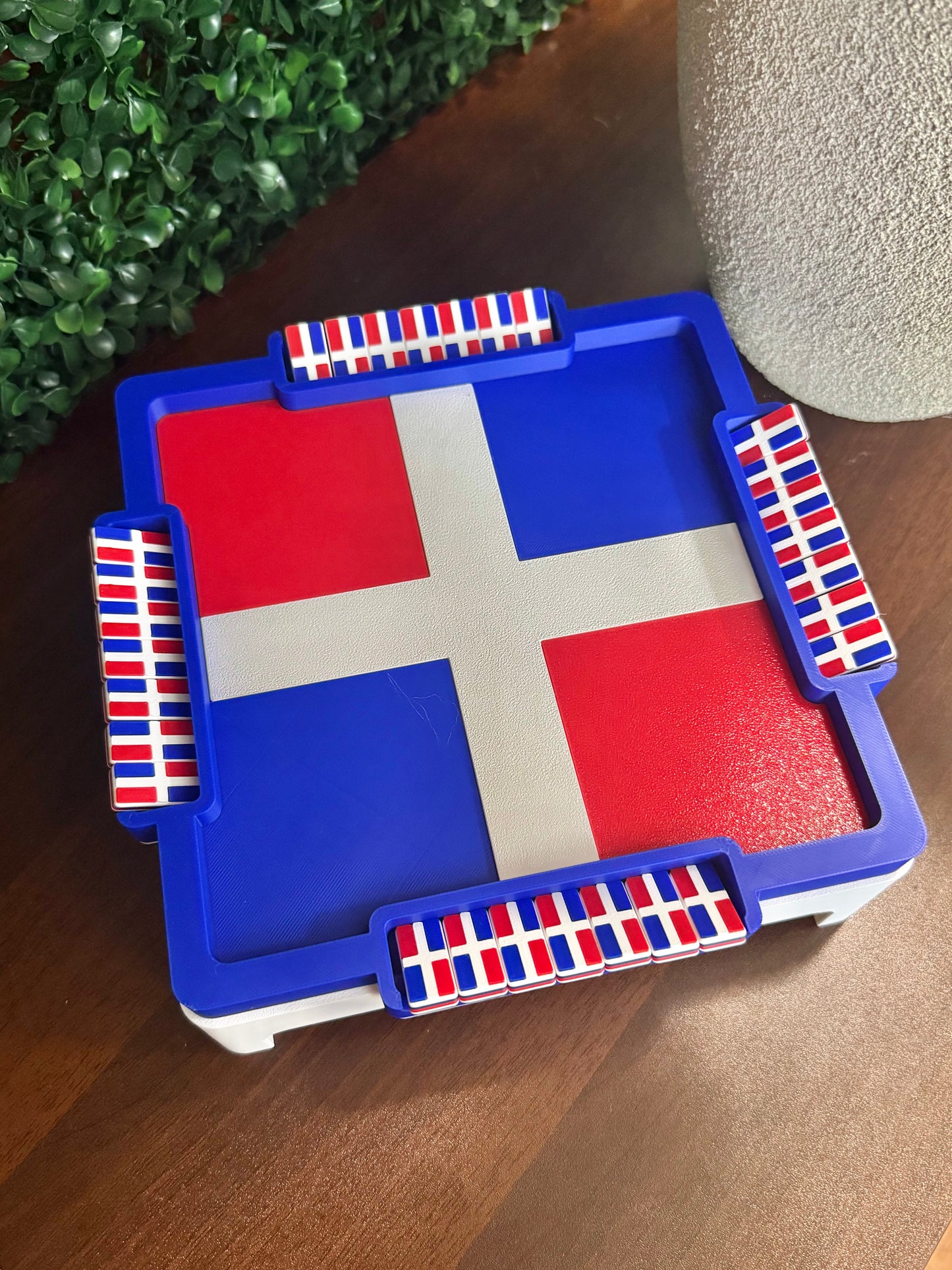Dominican Republic Mini Domino Table & 28 Dominoes | 3D Printed 🇩🇴