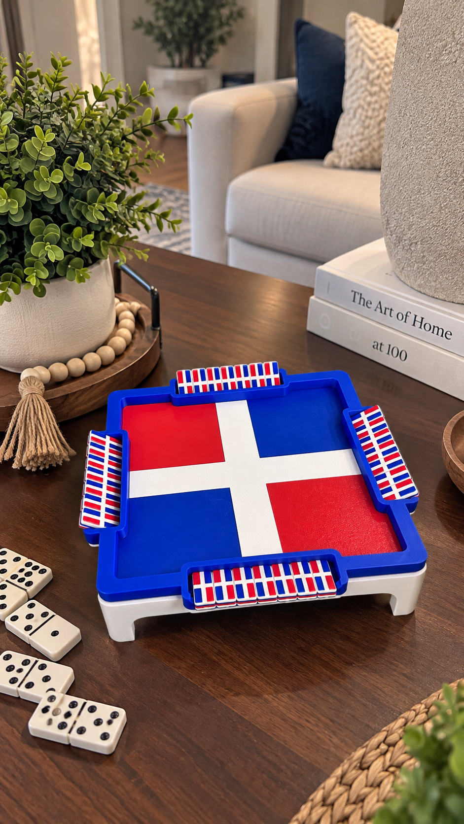 Dominican Republic Mini Domino Table & 28 Dominoes | 3D Printed 🇩🇴