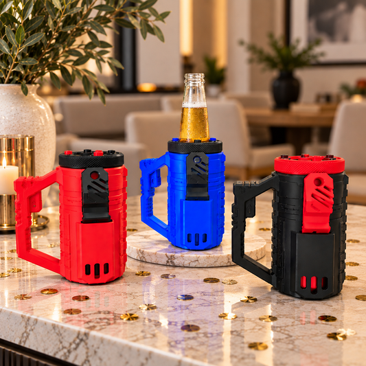 Beer Bottle Holder with Handle & Bottle Opener | 3D Printed
