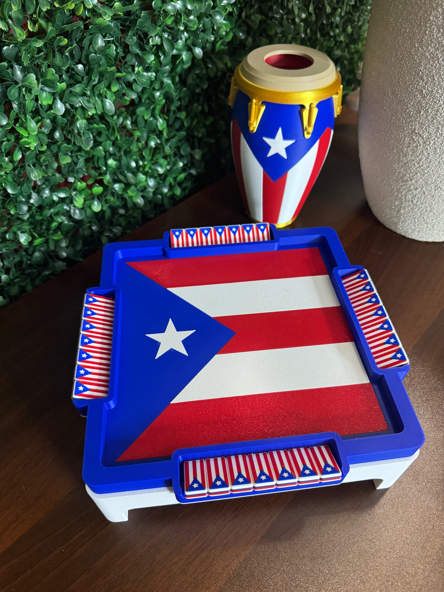 Puerto Rico Mini Domino Table & 28 Dominoes | 3D Printed 🇵🇷
