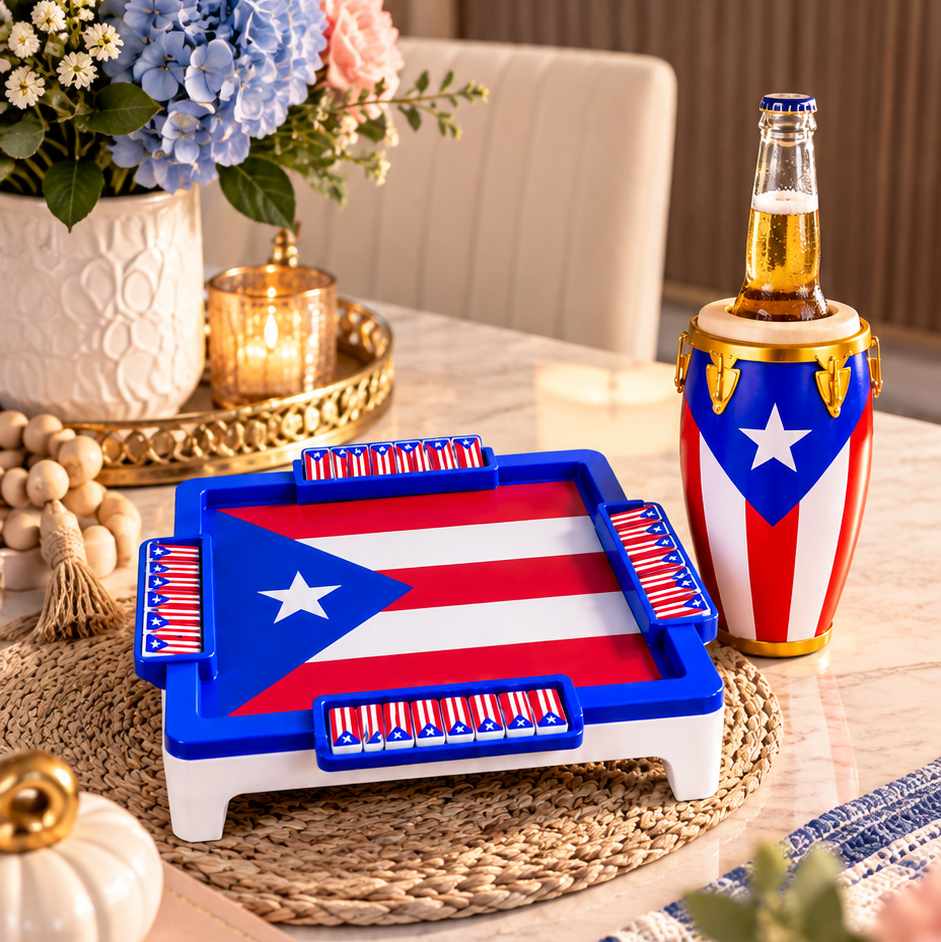 Puerto Rico Mini Domino Table & 28 Dominoes | 3D Printed 🇵🇷