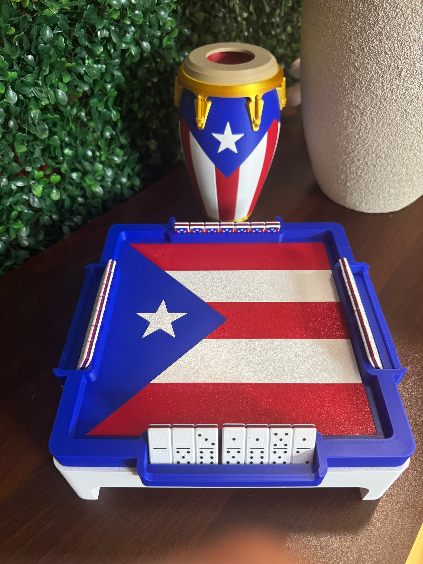 Puerto Rico Mini Domino Table & 28 Dominoes | 3D Printed 🇵🇷
