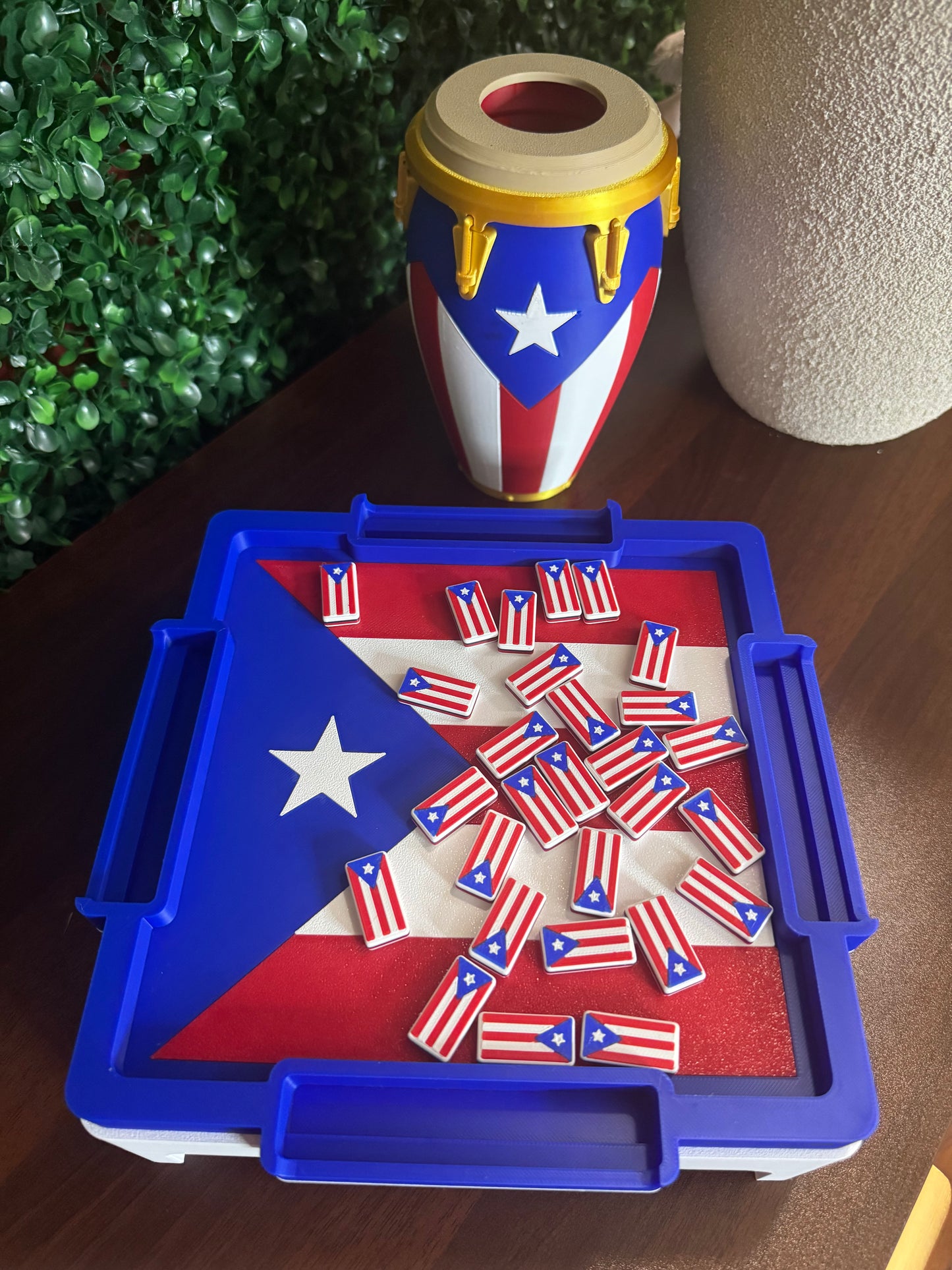 Puerto Rico Mini Domino Table & 28 Dominoes | 3D Printed 🇵🇷