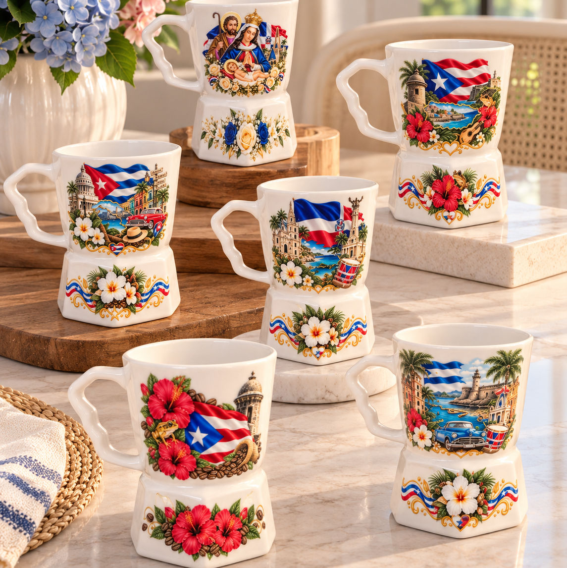Taza Estilo Greca 12 oz – Special Edition | Dominican Republic, Puerto Rico & Cuba