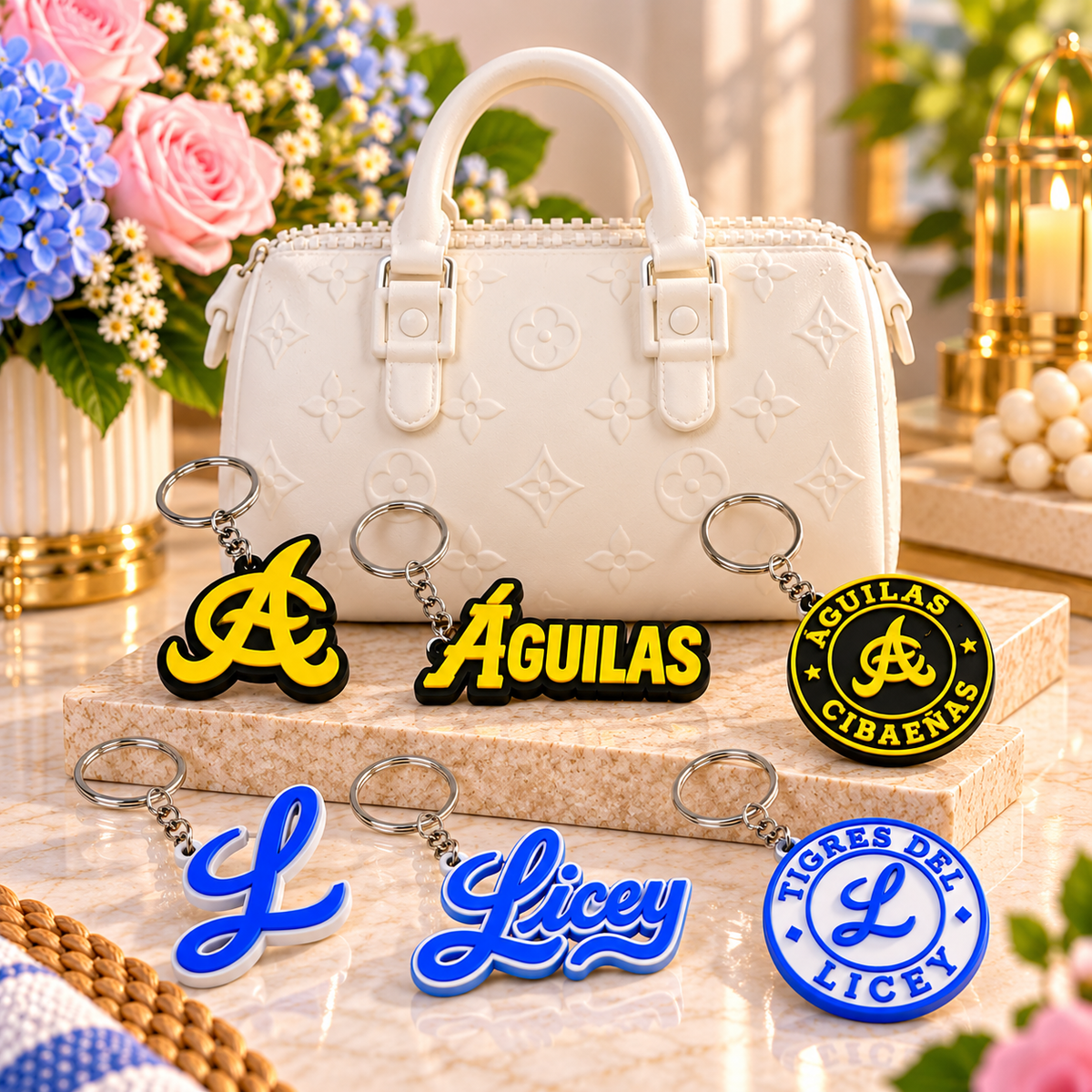 Dominican Baseball Keychain – Licey & Águilas Cibaeñas | 3D