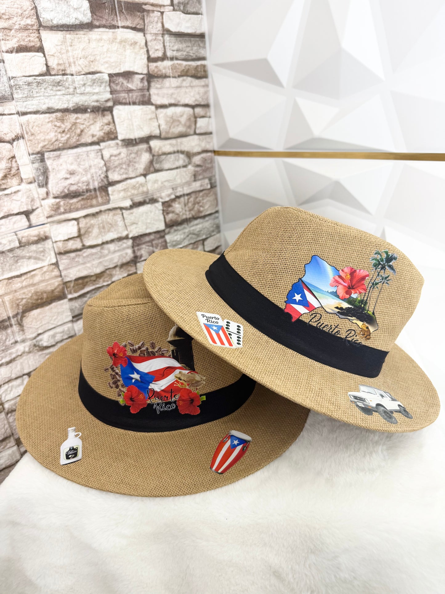 Sombrero Artesanal Caribeño con Diseños Culturales – República Dominicana, Puerto Rico & Evil Eye