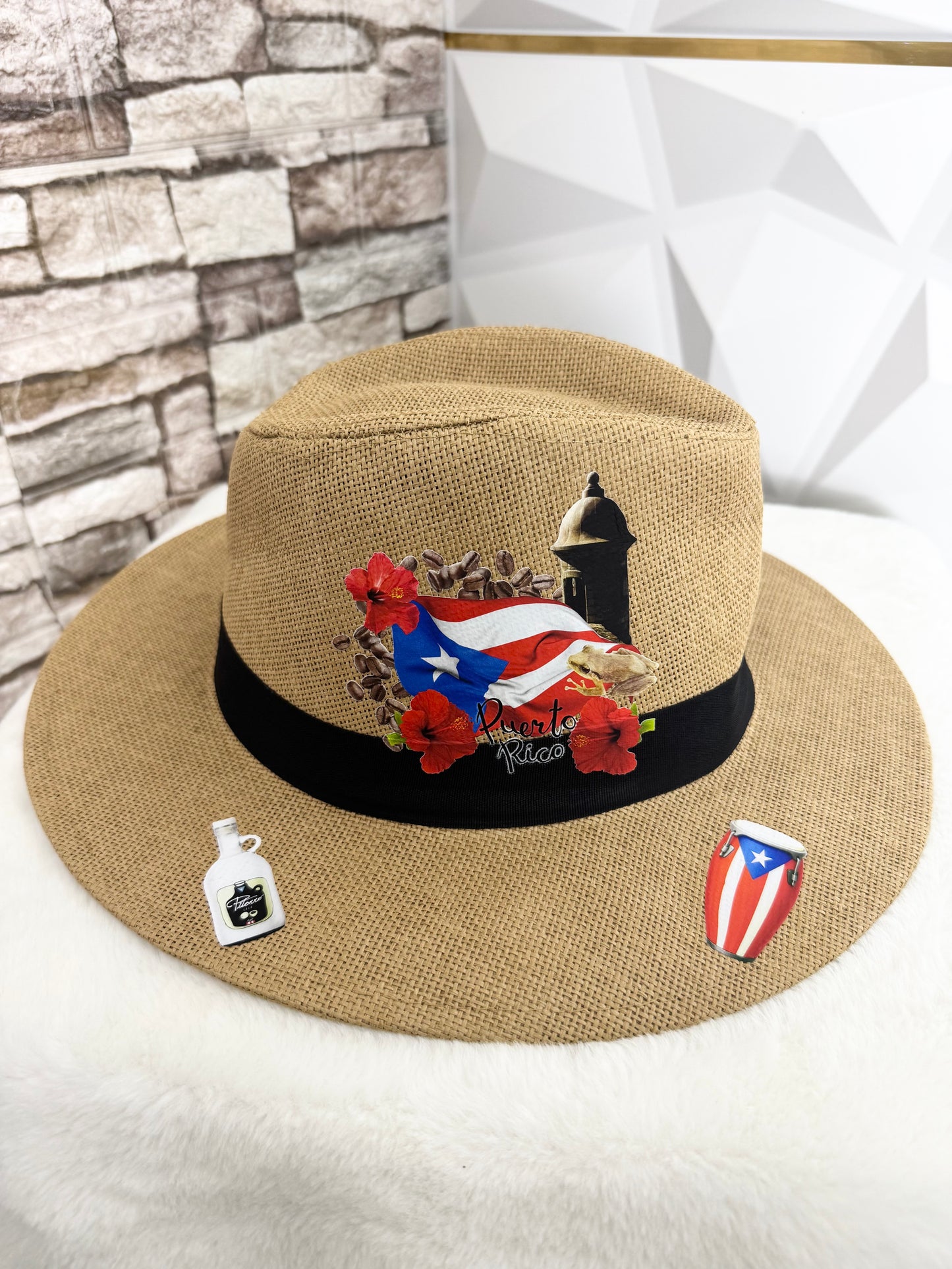 Sombrero Artesanal Caribeño con Diseños Culturales – República Dominicana, Puerto Rico & Evil Eye