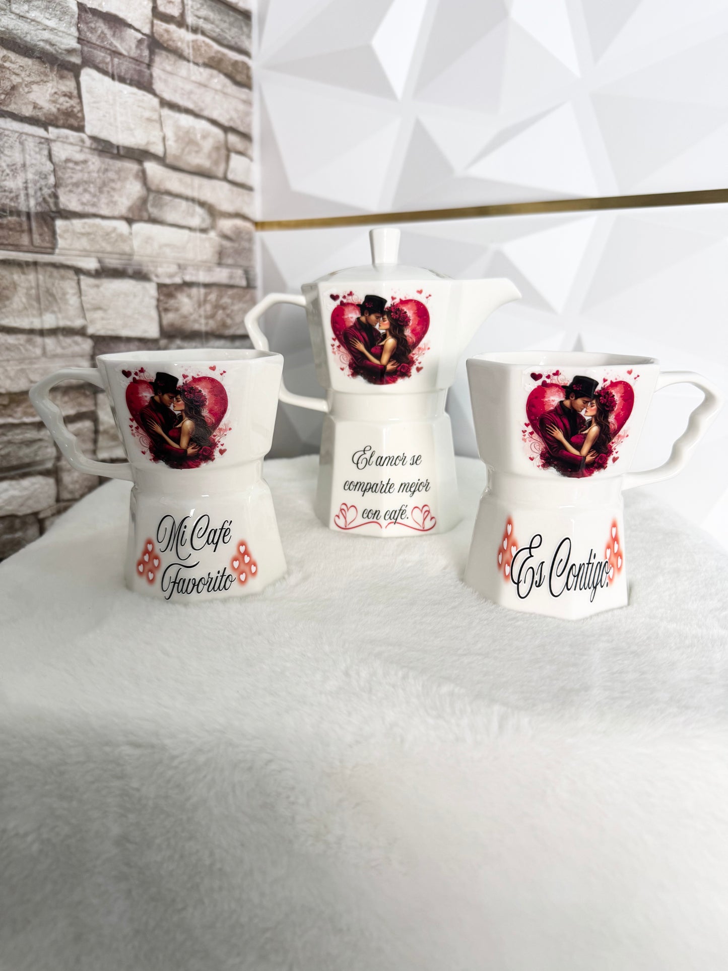 Valentine’s Day Greca Mug Set – Romantic Coffee Gift for Couples