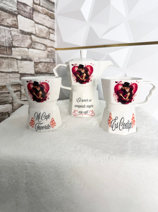 Valentine’s Day Greca Mug Set – Romantic Coffee Gift for Couples