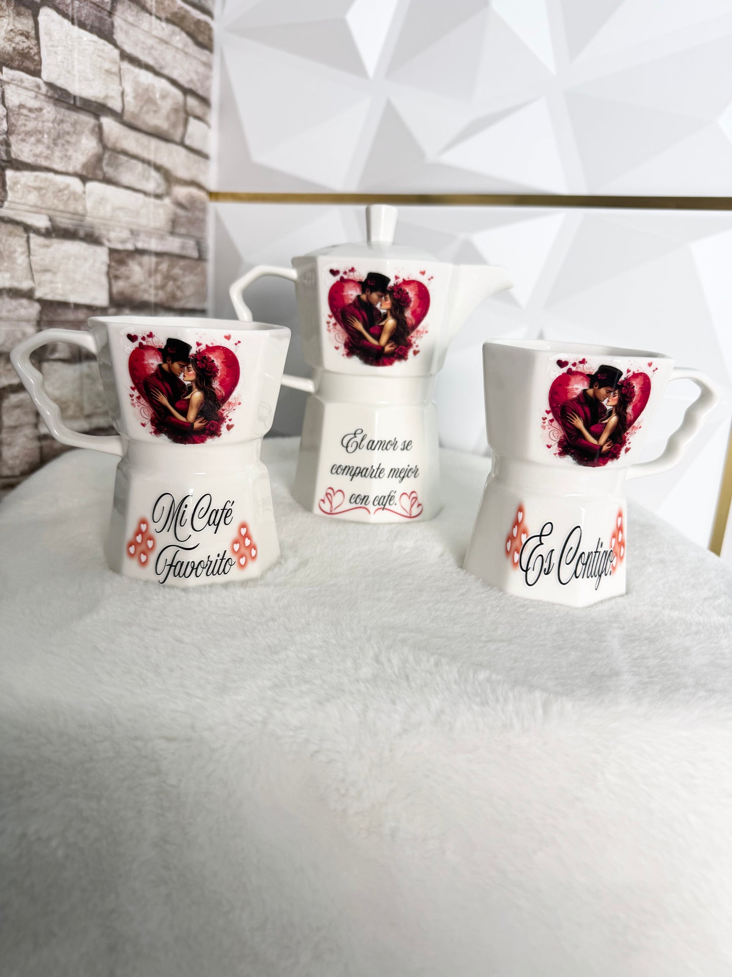 Valentine’s Day Greca Mug Set – Romantic Coffee Gift for Couples