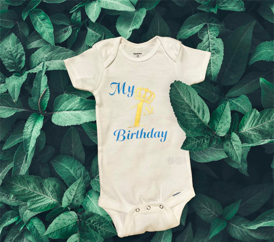 BABY BOY FIRST BIRTHDAY ONESIE