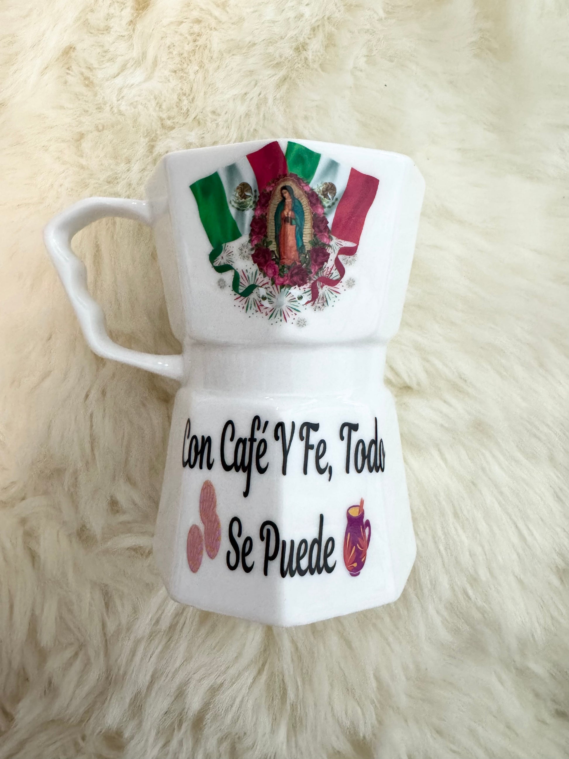 Taza mexicana estilo greca 12oz con bandera y cultura