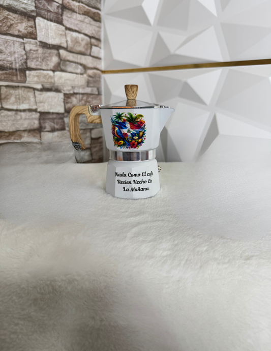 Greca caribeña de 3 tazas con diseño inspirado en República Dominicana y Puerto Rico